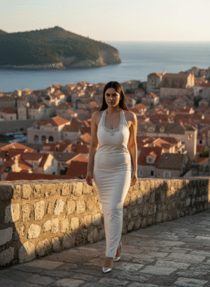 CREAM LONG HALTER NECK PADDED BODYCON DRESS