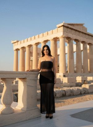 BLACK LONG BODYCON WITH SEE THROUGH WAIST