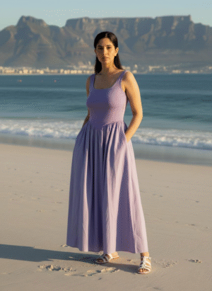 LAVENDER LONG MIDI CUT SLEEVES PADDED DRESSS