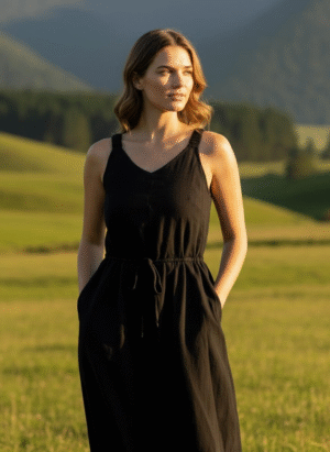 BLACK MIDI DRESS