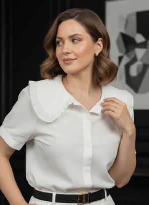 SHIRT WITH ROUND COLLAR