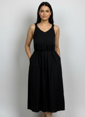 BLACK MIDI DRESS