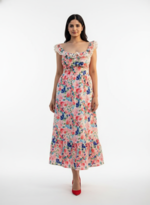 MULTICOLOUR FLORAL LONG DRESS