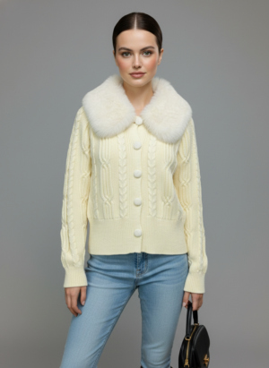Cream Color Woolen Upper Coat