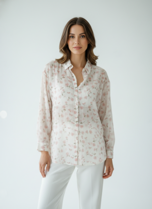 Pink Full Sleeves Printed Shirt