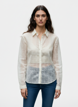 Yellow Full Sleeves Sheen Shirt