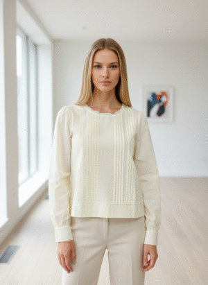 Lemon Full Sleeves Laced Shirt