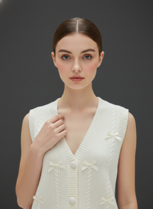 Cream Color Half Sleaves Sweater