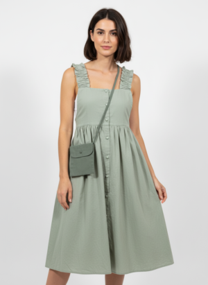 Sage Green Dungree With Hand Bag