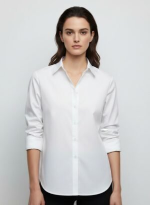 White Full Sleaves Satin Shirt
