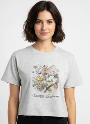 Grey Printed Crop Top