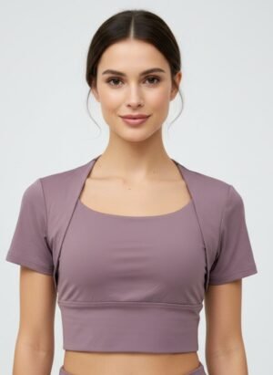 Purple Half Sleeves Padded Top