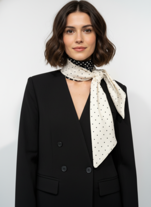 Black Full Sleeves Blazer With Tie