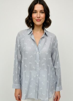 Blue Shimmer Full Sleeves Shirt