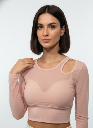 Peach Color Full sleeves Padded Top
