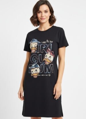 Black Long T-shirt Dress