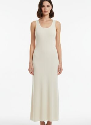 Cream Long Bodycon Dress