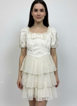 White Short Ruffle Dress