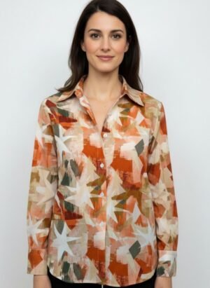 Full Sleeves Satin Printed Shirt